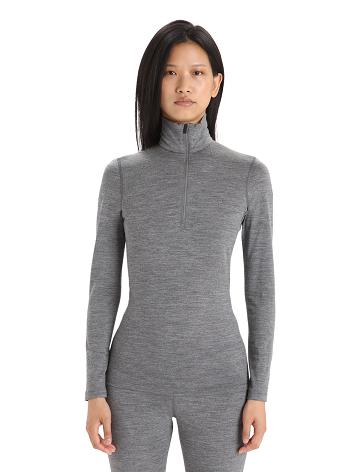 Base Layers Icebreaker Merino 200 Oasis Long Sleeve Half Zip Thermal Top Femme Grise | FR 1903WNBY